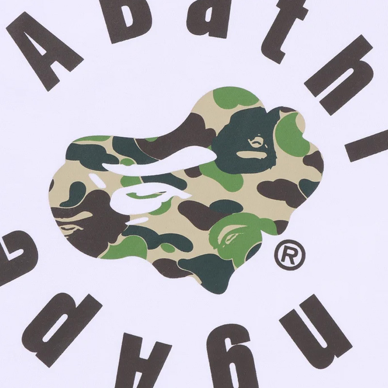 BAPE Abc Camo Heart Ape T恤 扭曲猿 寬鬆版 頭外圈字體 短T 短袖 白 RAY-133 [台灣現貨]