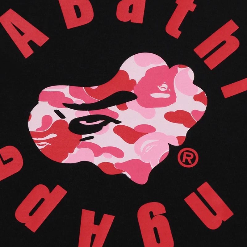 BAPE Abc Camo Heart Ape T恤 扭曲猿 寬鬆版 頭外圈字體 短T 短袖 黑 RAY-132 [台灣現貨]