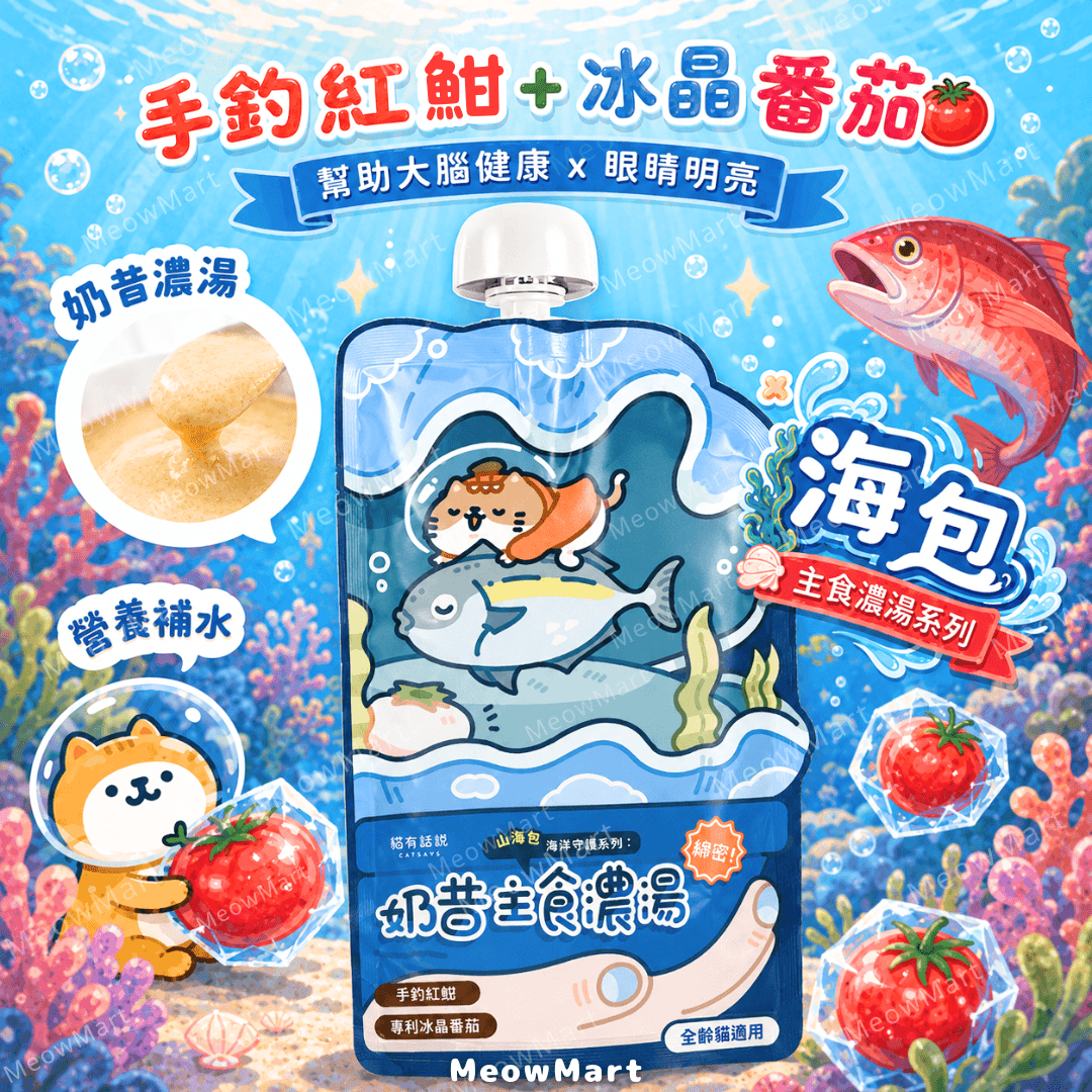 台灣貓有話說 (手釣紅魽+冰晶番茄) 山海包主食餐包 120g