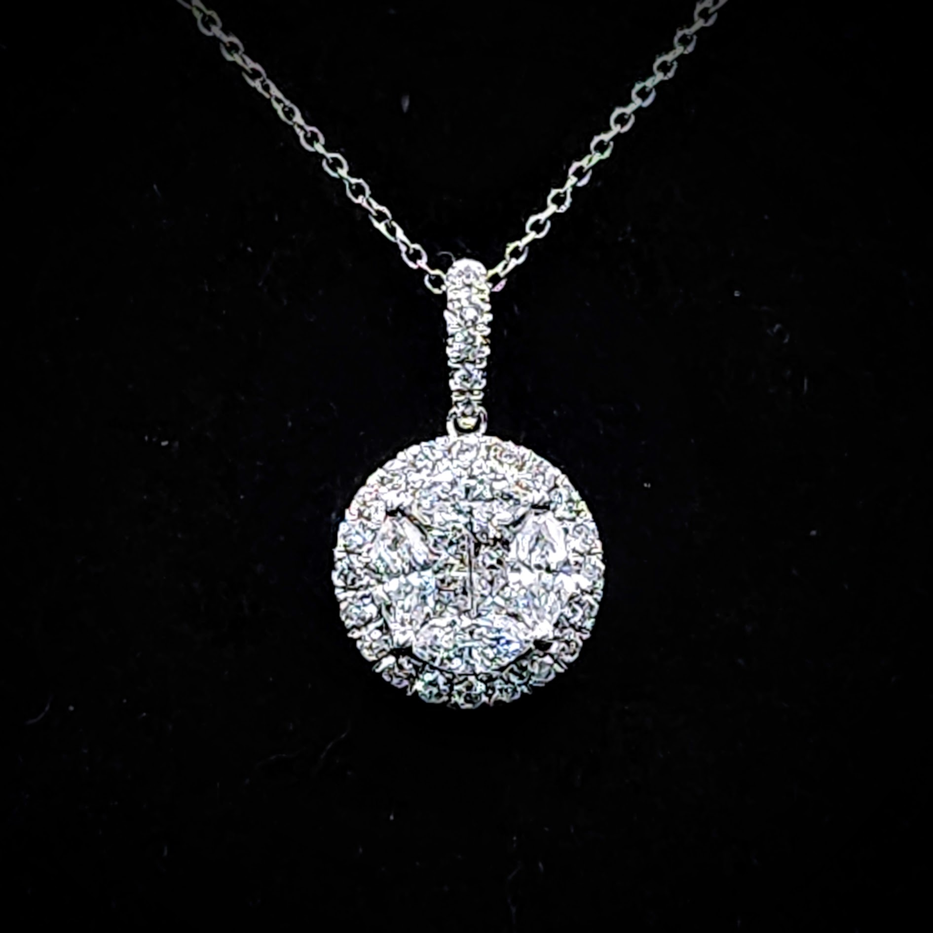 18K White Gold 0.88ct Diamond Pendant