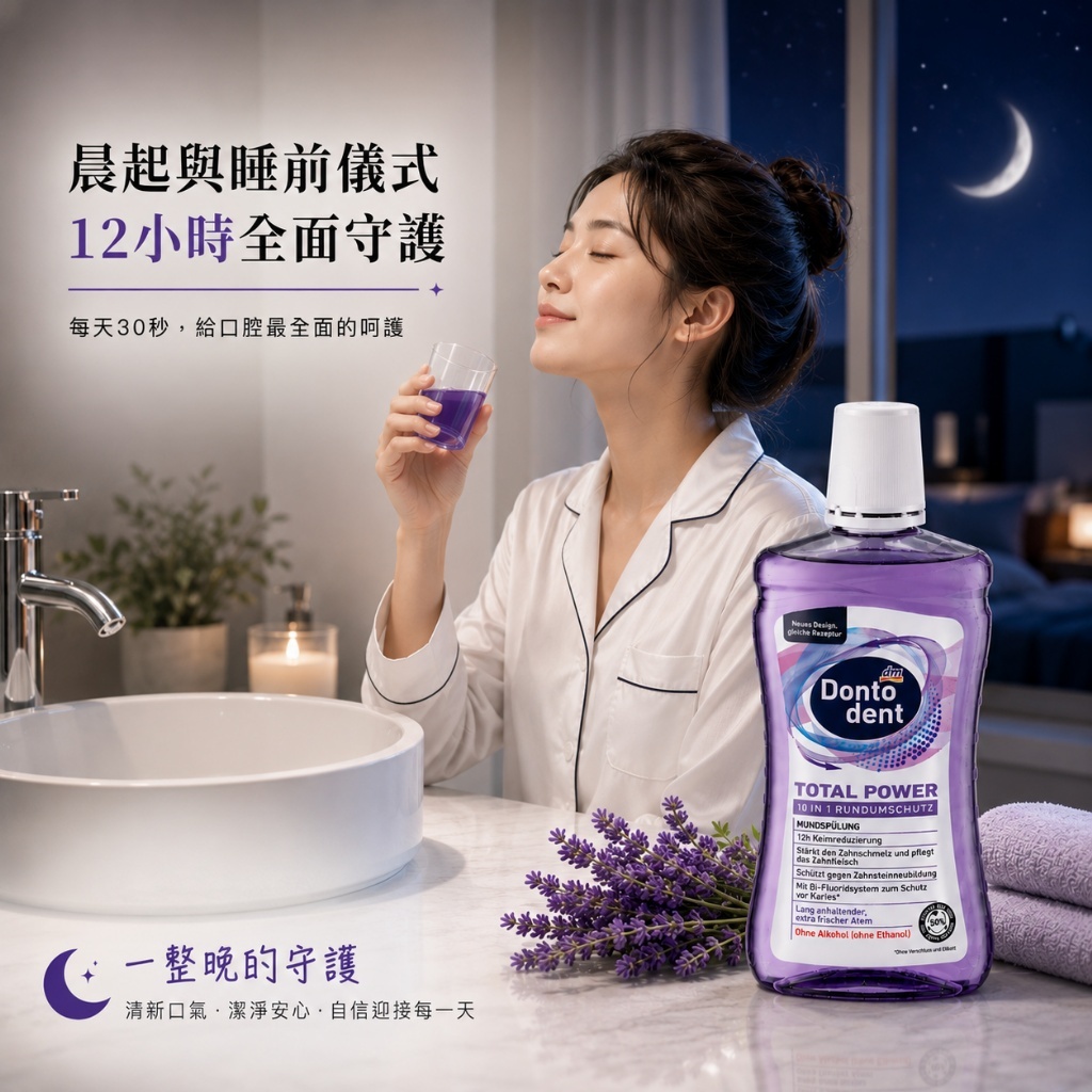 (預購商品) 德國 Dontodent 漱口水 500ml 成人清新10合1(紫罐)