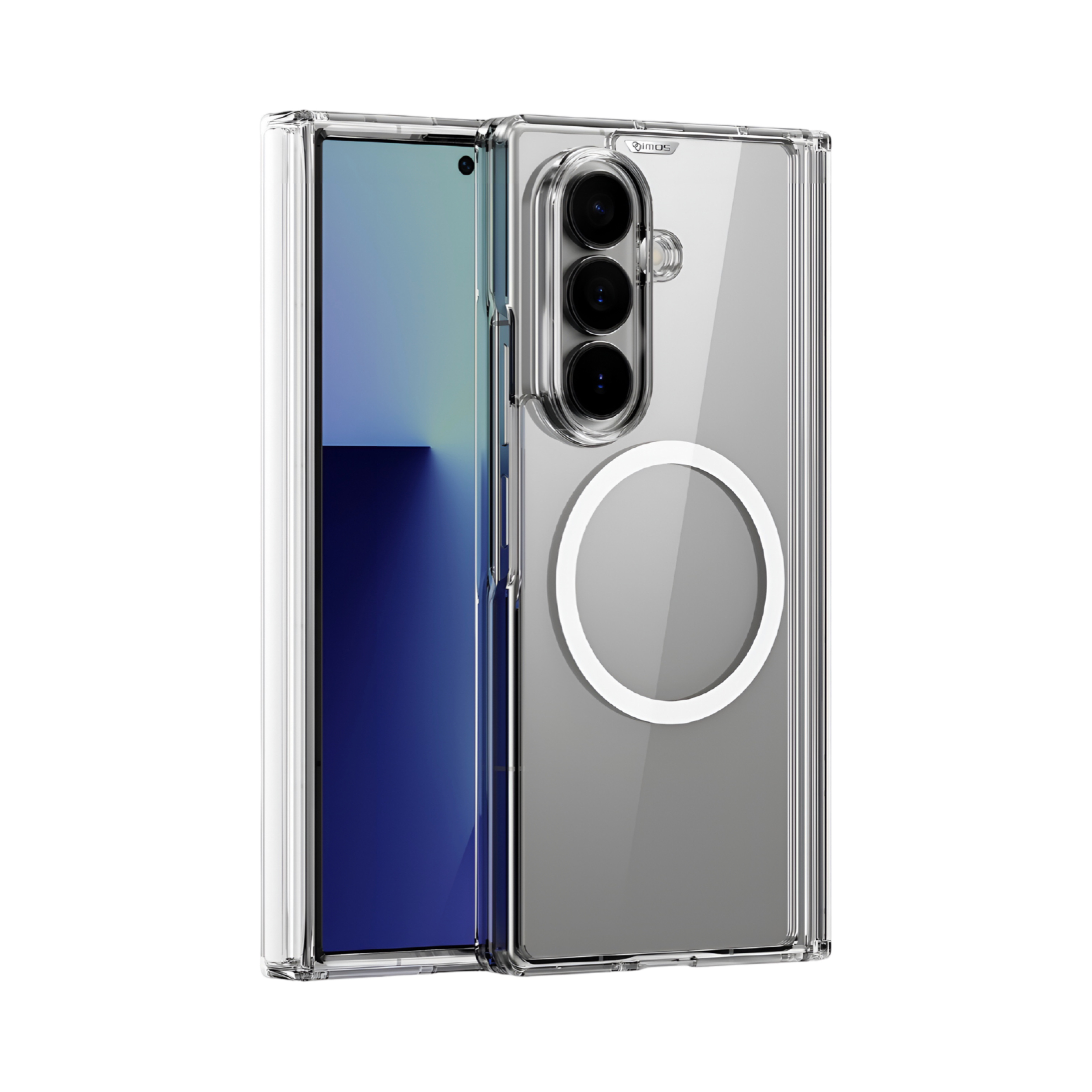 imos Galaxy Z Fold 8 Ultra 軍事防撞轉軸防護透明磁吸保護殼