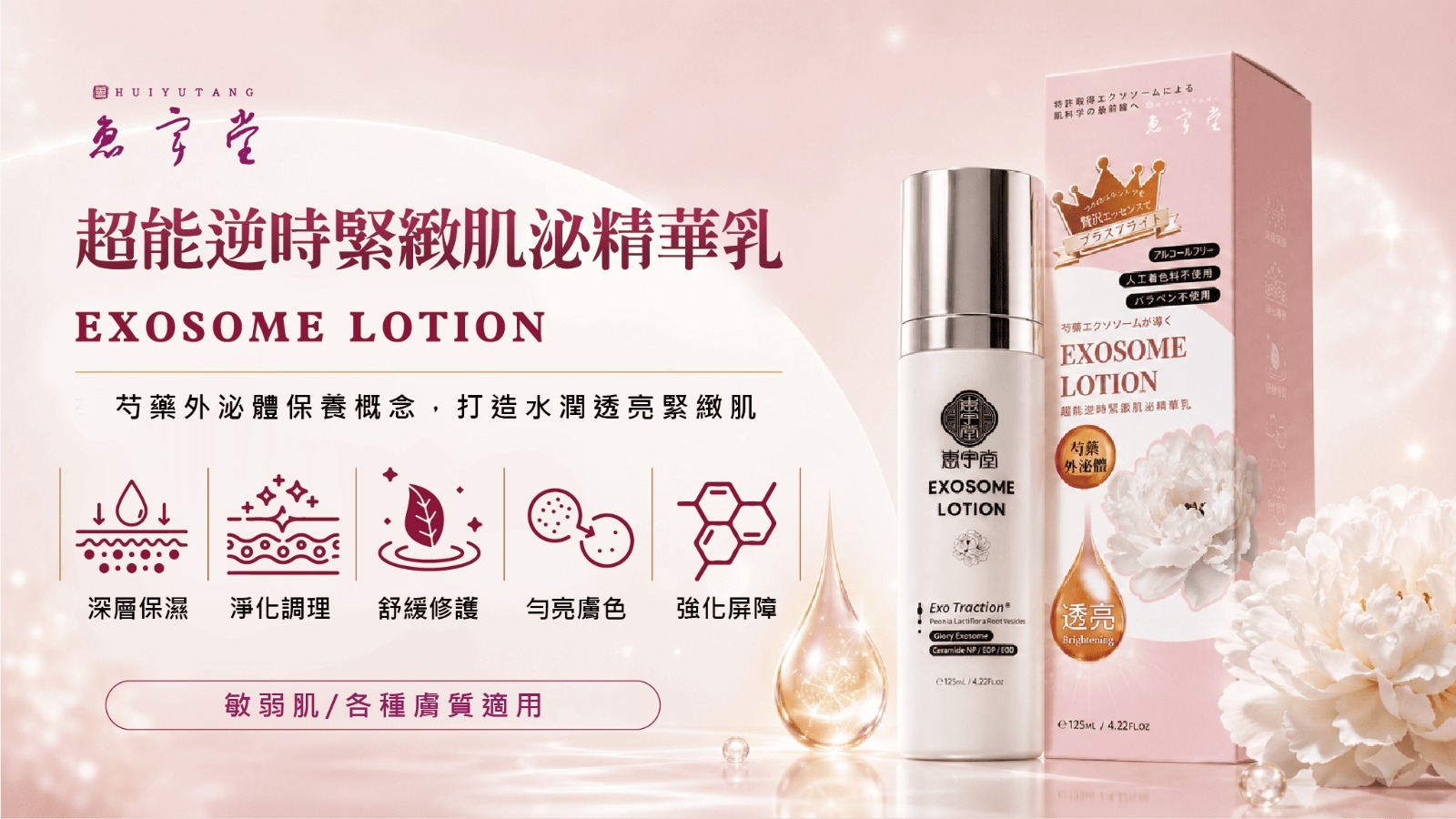 台灣惠宇堂超能逆時緊緻肌泌精華乳 125ml (T268 TW346)