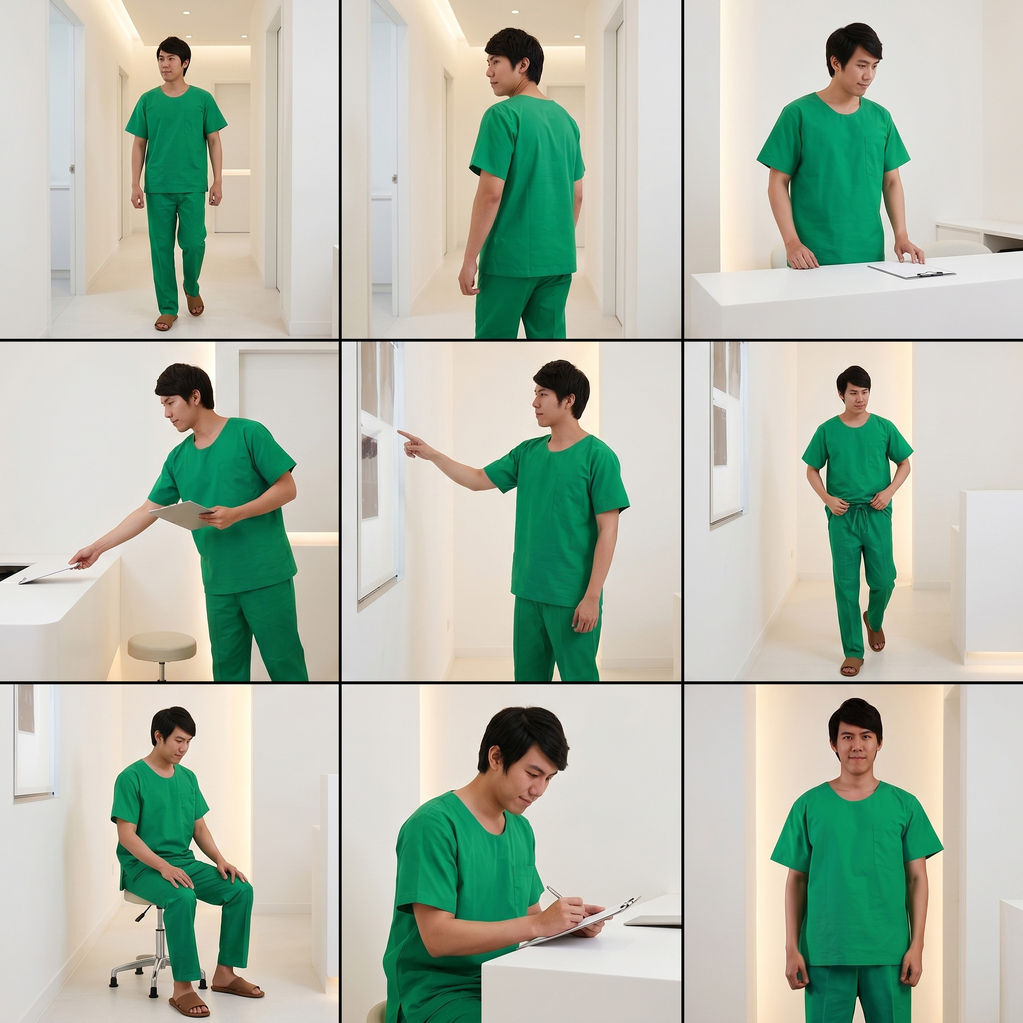 3231 男刷手服褲裝