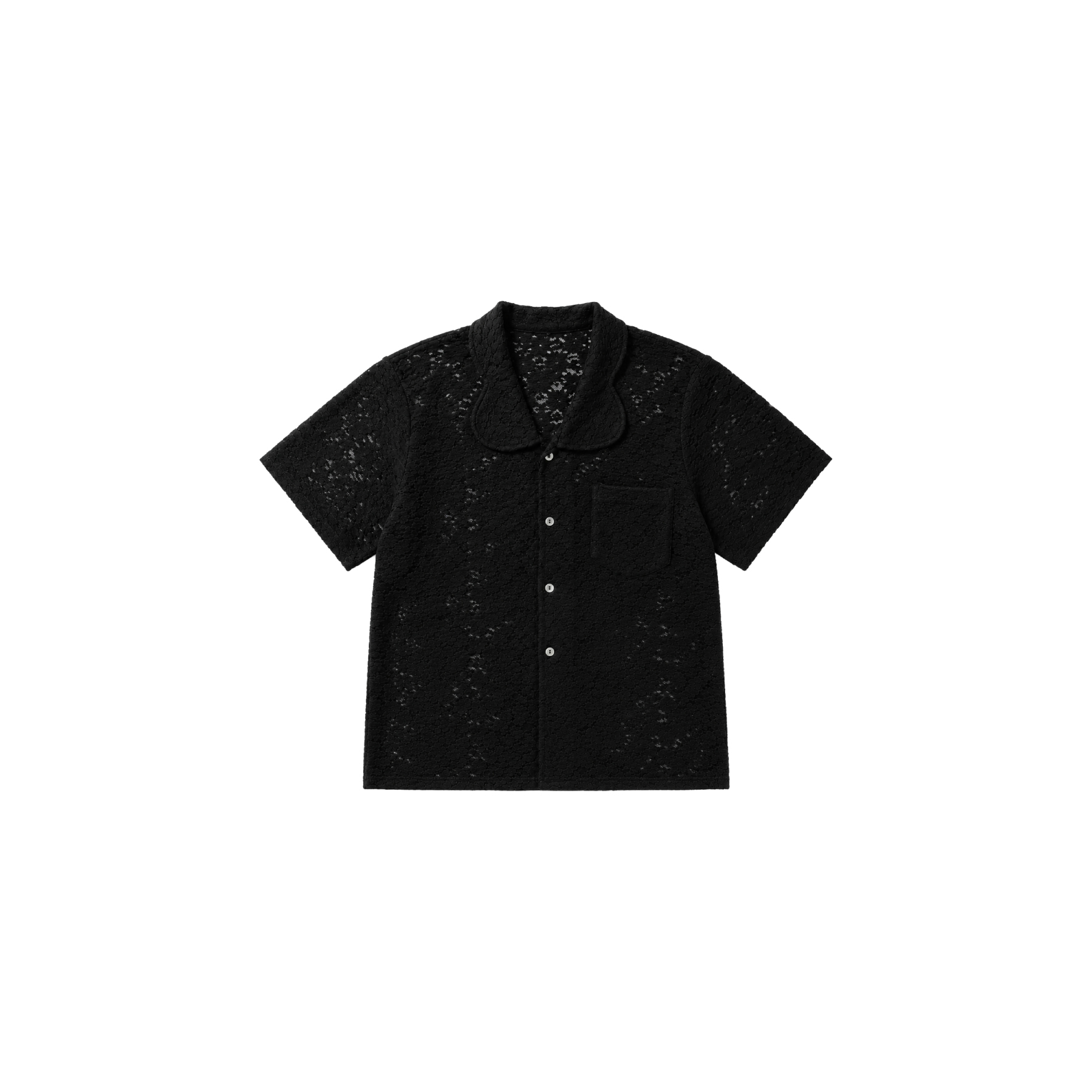 NEISH Arc Bloom Collar Shirt - Charcoal Black