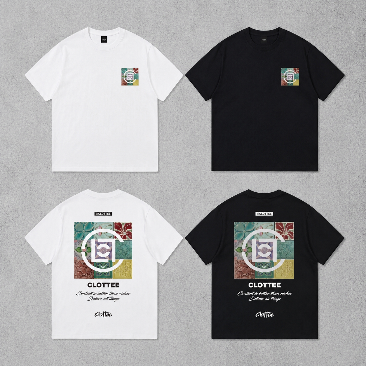 預購 Clottee 第三款「花磚 」短tee