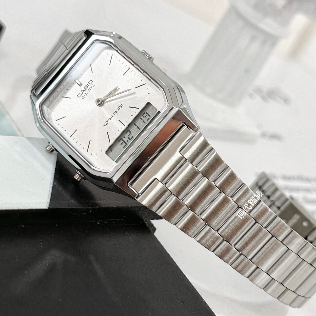【CASIO 卡西歐】日系復刻版-銀色雙顯中性錶AQ-230A-7A 29.8mm 現代鐘錶