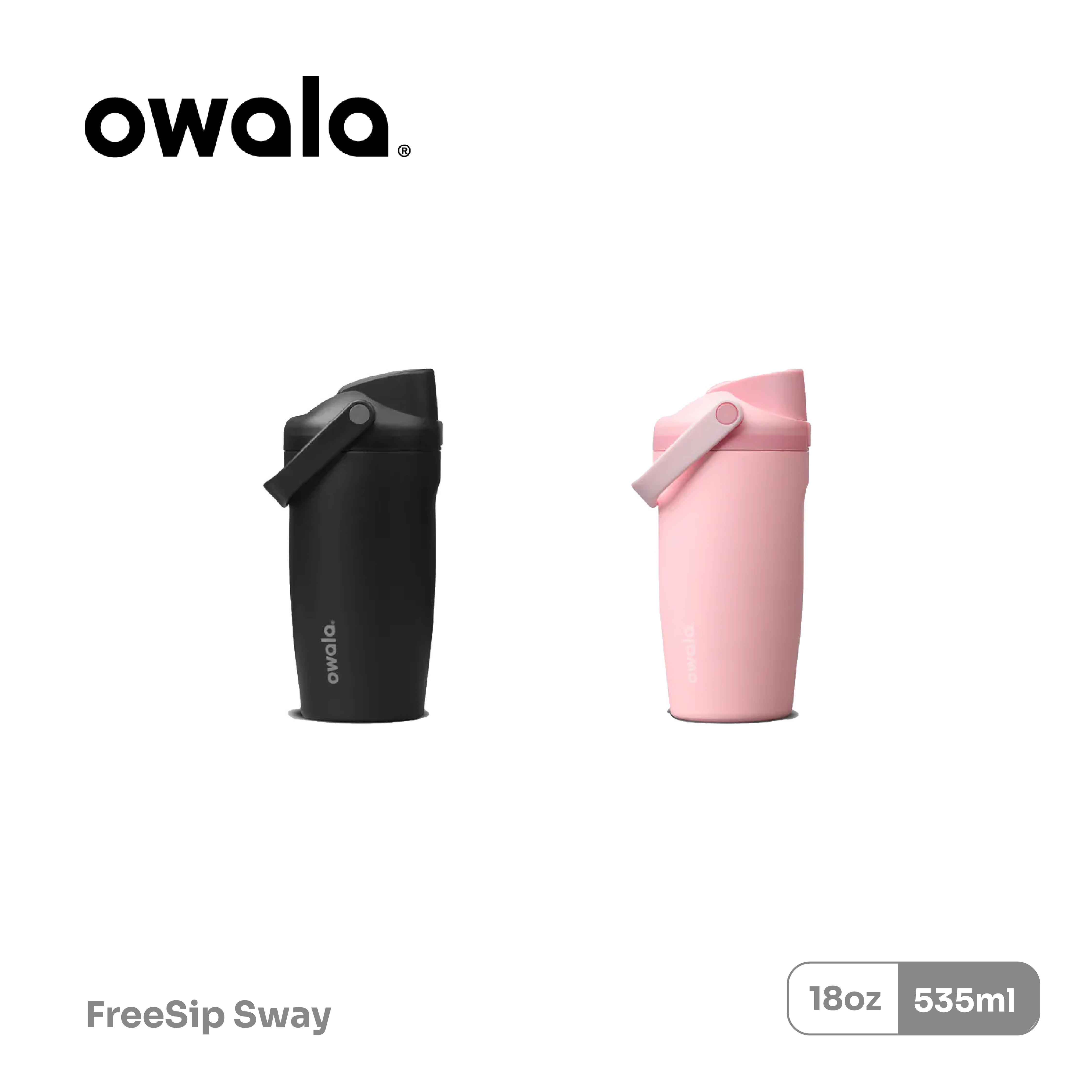 Owala® FreeSip Sway 535ml / 18oz 不鏽鋼 雙飲口吸管手提水壺
