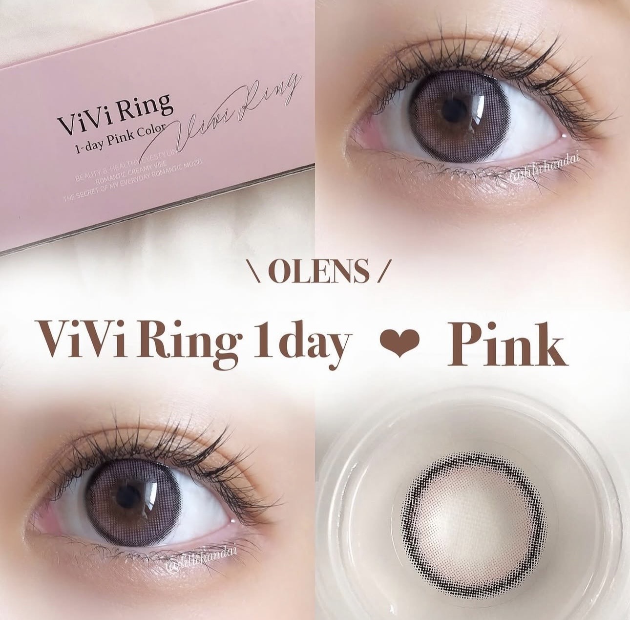 [透明盒散裝]OLENS Vivi Ring 1 Day Pink 奈奈小鹿粉｜日拋彩妝隱形眼鏡｜每盒10片