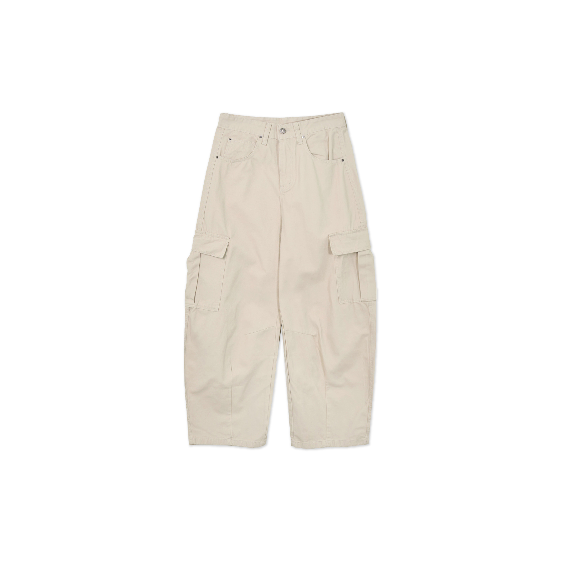 韓國 輪廓 剪裁 彎刀 大口袋 工裝褲