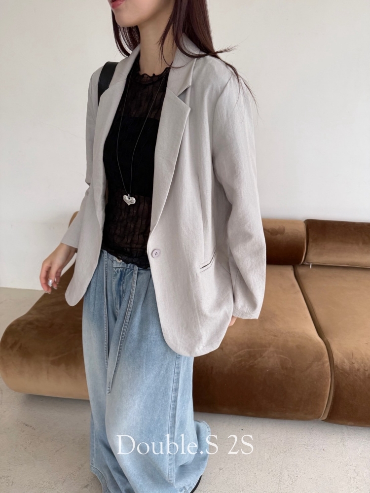雙口袋!棉麻西裝外套*2色