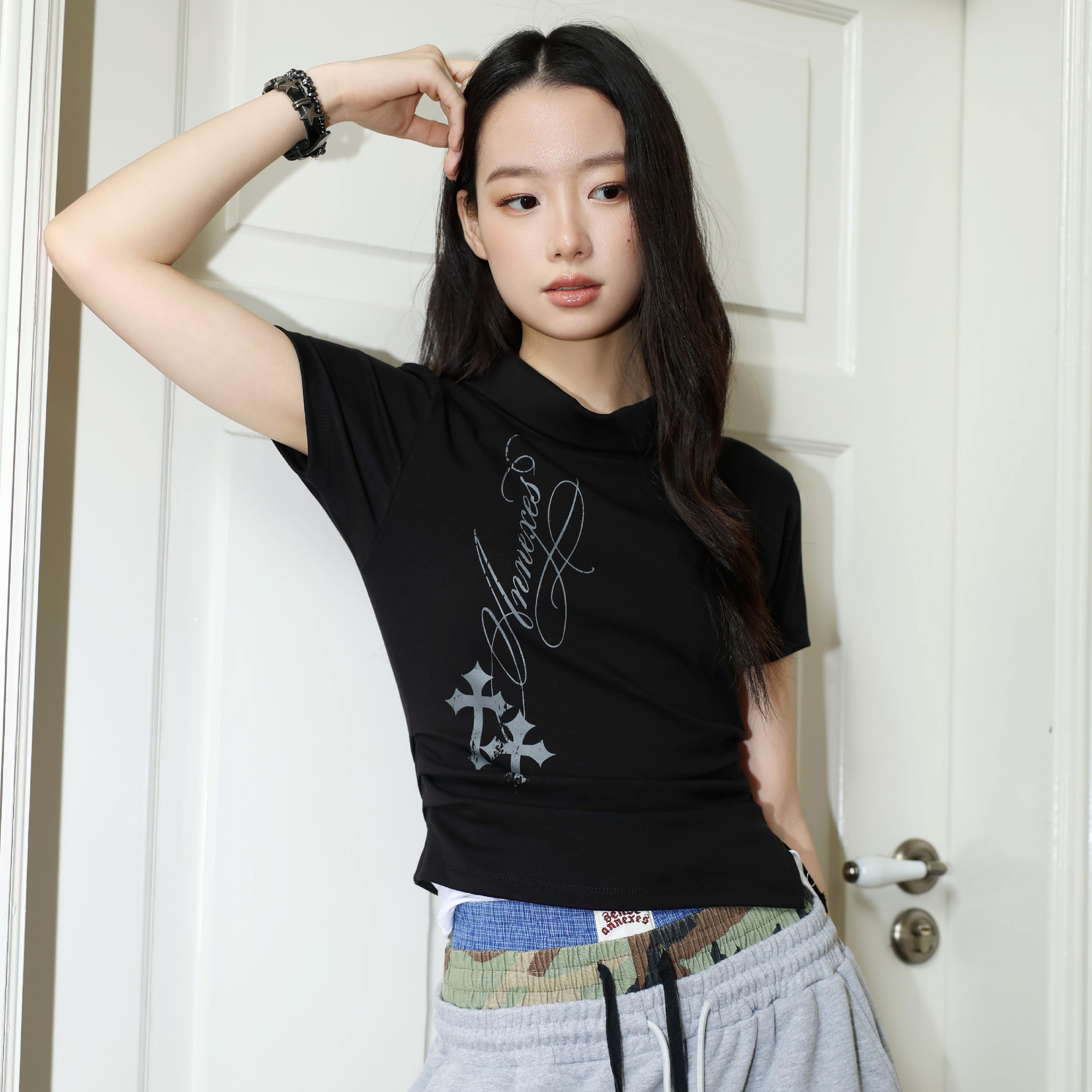 SENSE Pleated Slit Top [L26-16]