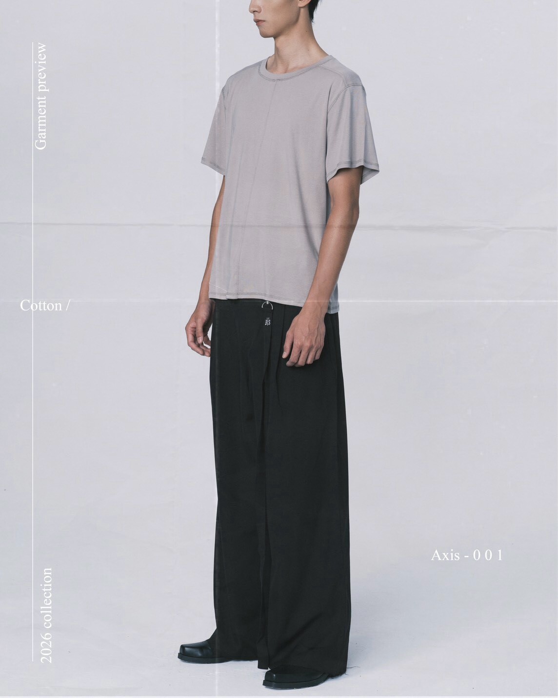 RE VER'S 可拆式刺繡織帶 寬鬆剪裁黑西裝長褲 Wide Trousers
