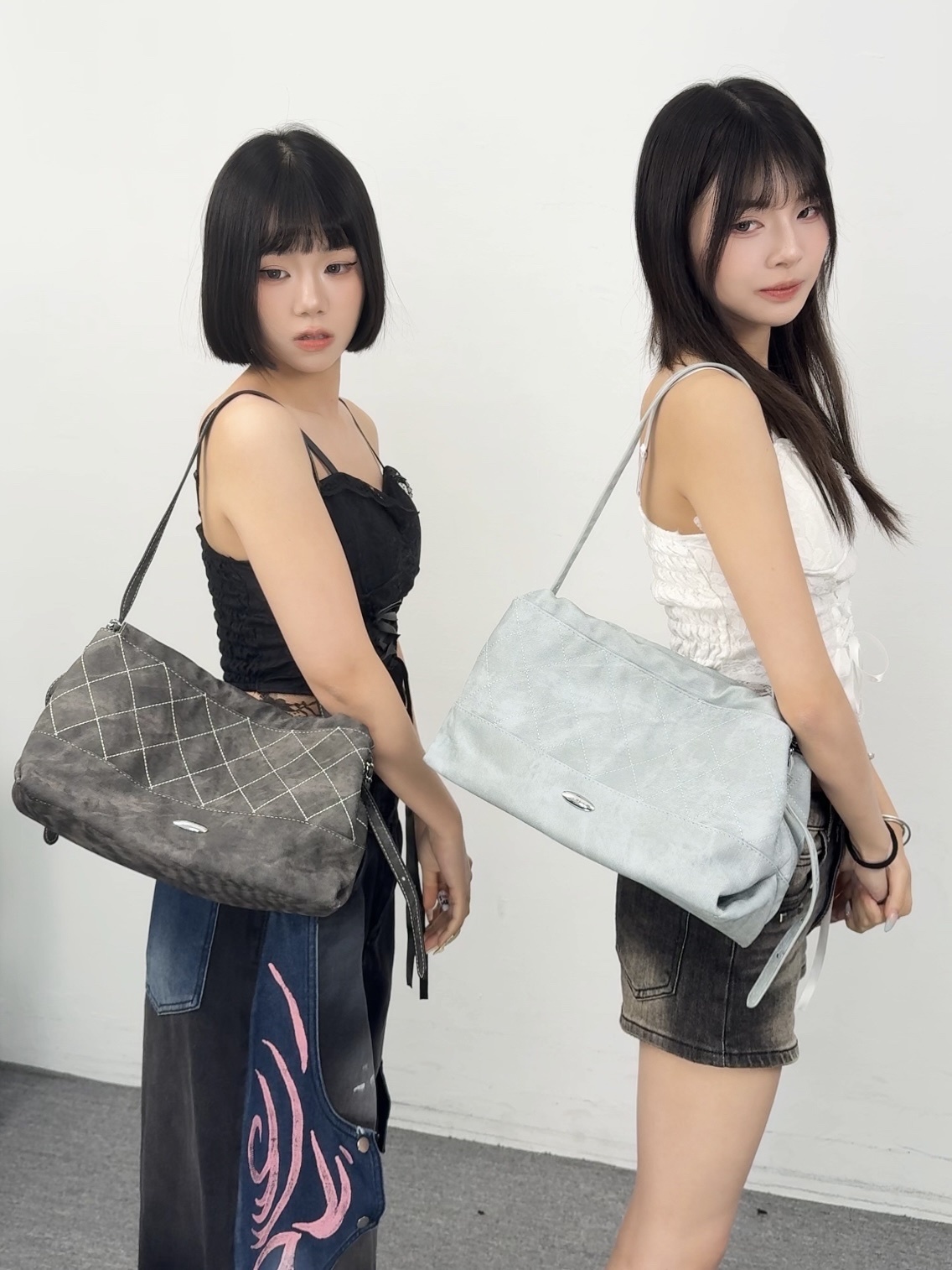 K30菱格設計小銀標鏈條包