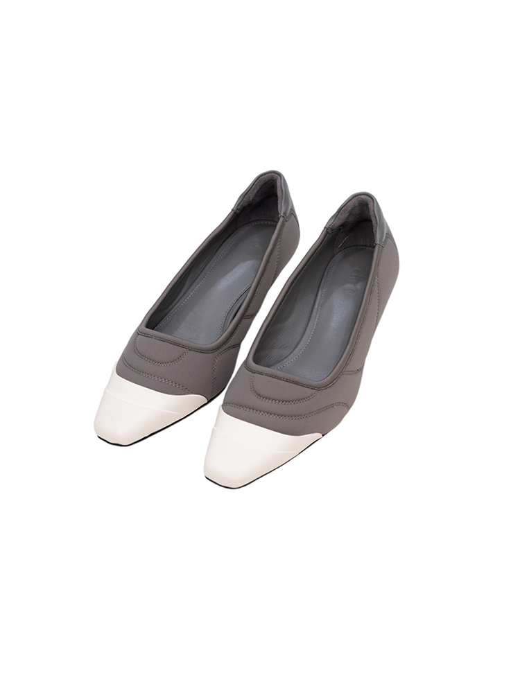 Pointed Court Shoes - Grey/White