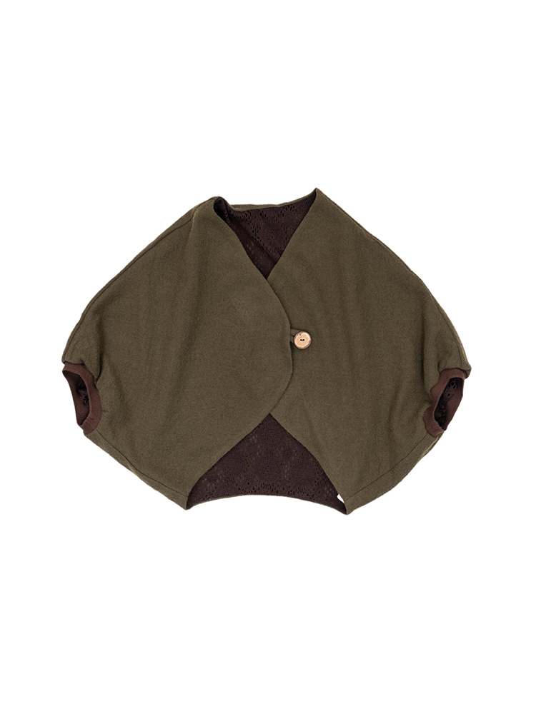 Reversible Shawl - Olive/Brown