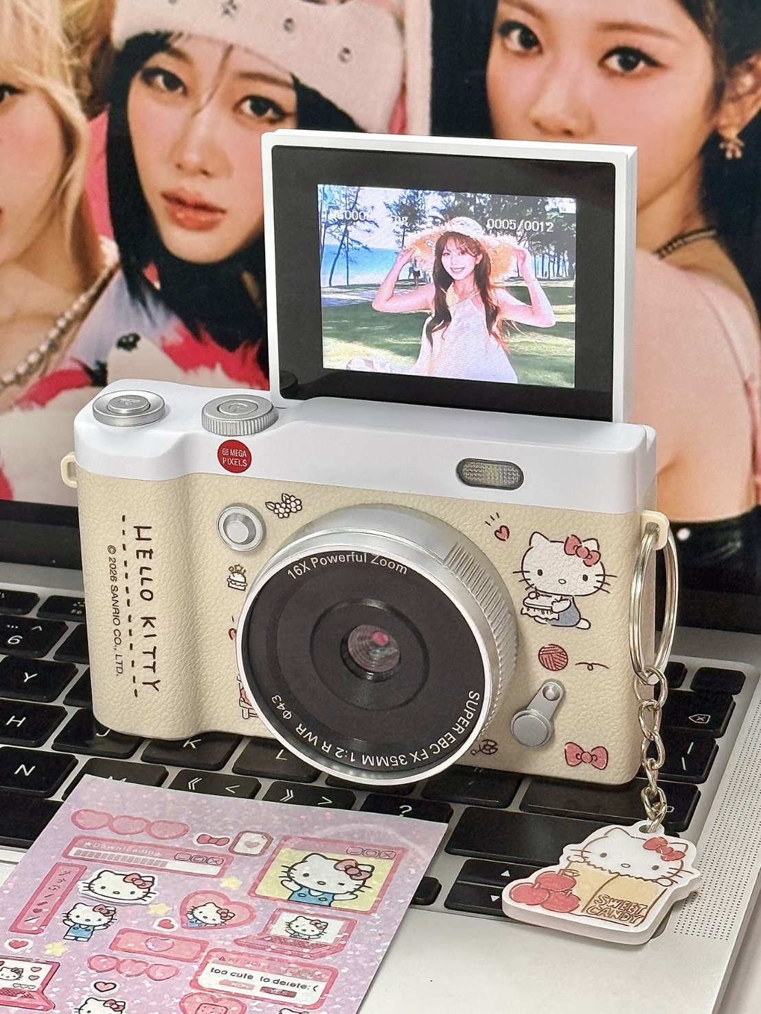 （預購）Sanrio正版授權💗Hello Kitty&布丁狗 復古翻轉相機CCD