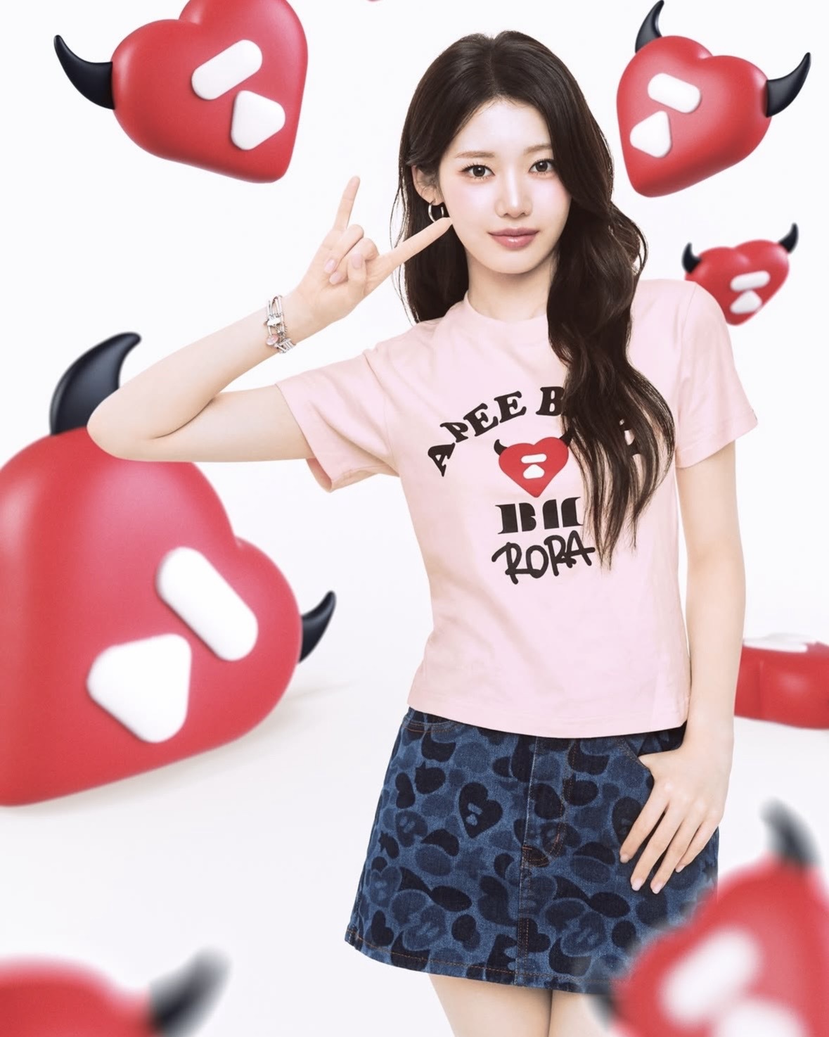 APEE × BABYMONSTER 2026 聯名 寶怪 愛心 Logo 印花 小惡魔角 短袖 4色
