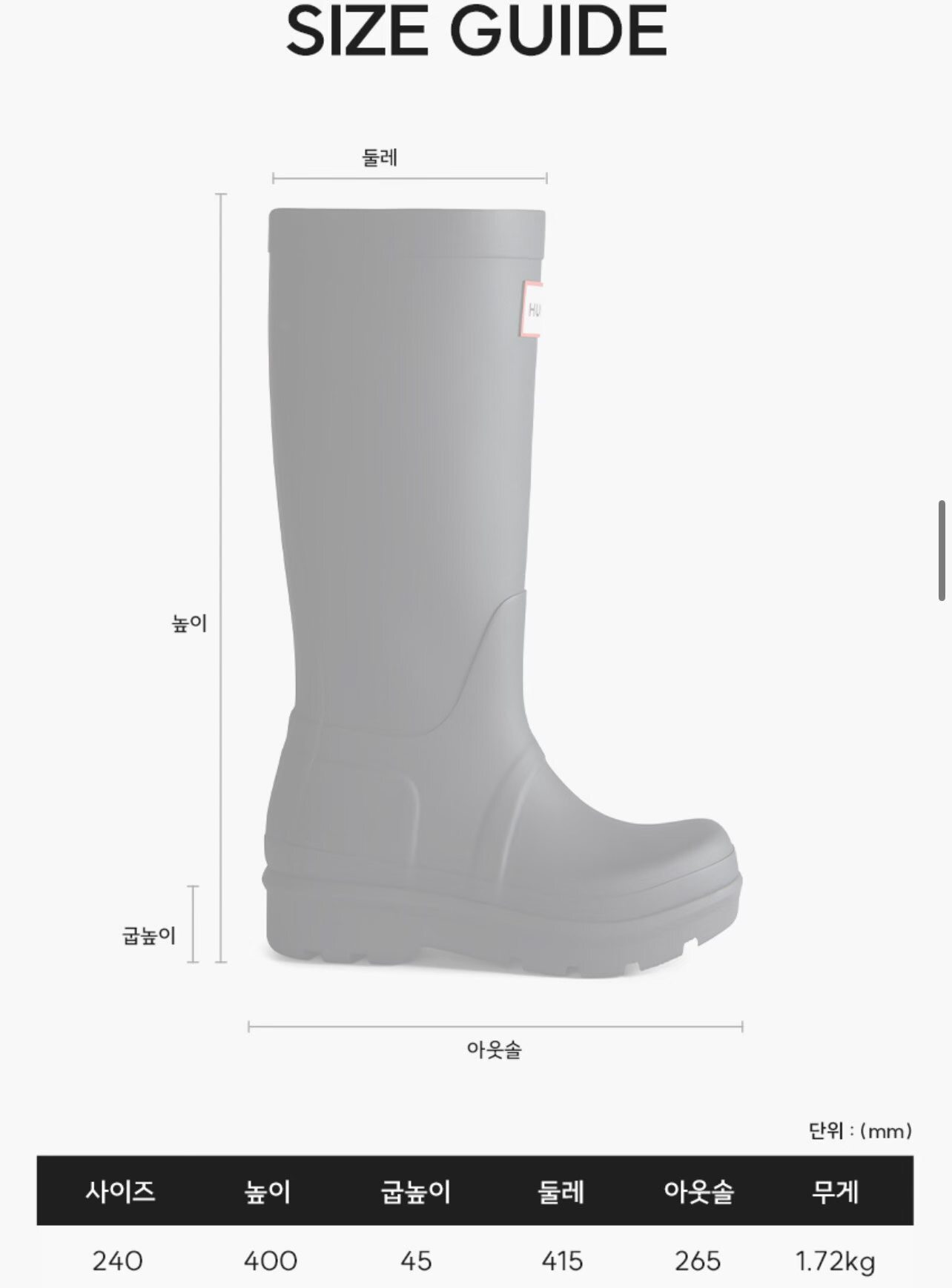 《限時團購優惠》HUNTER UFT7000RMA 長筒雨boot (不設包郵優惠)
