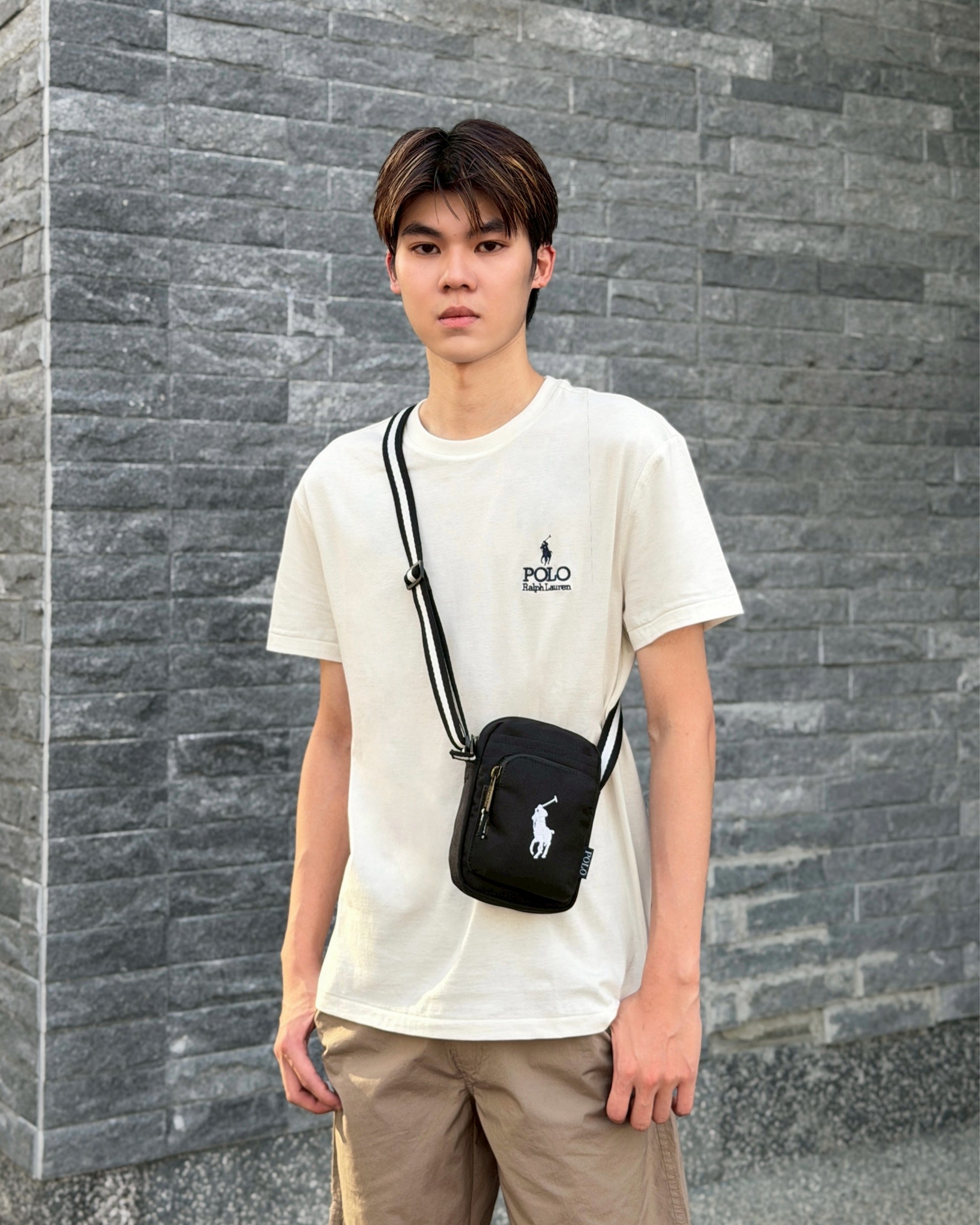 Polo Ralph Lauren 大馬 帆布 側背包 斜背包 小方包