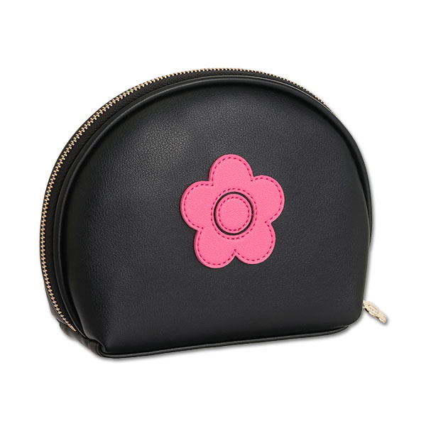 MARY QUANT / Retro Logo Patch Round Pouch L