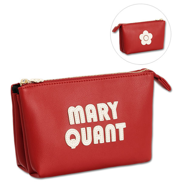 MARY QUANT / Retro Logo Patch 3-Pocket Pouch