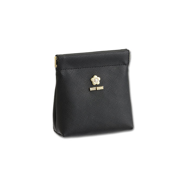 MARY QUANT / Saffiano Pearl Spring-Closure Pouch