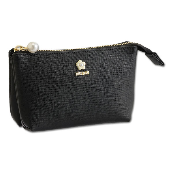 MARY QUANT / Saffiano Pearl 3-Pocket Pouch