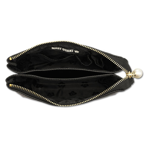 MARY QUANT / Saffiano Pearl 3-Pocket Pouch