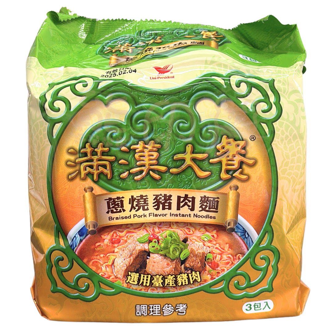 滿漢大餐 台灣蔥燒豬肉麵(193GX3小包裝) 到期日2026-11-28