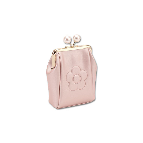 MARY QUANT / Embossed Daisy Pearl Clasp Multi Pouch