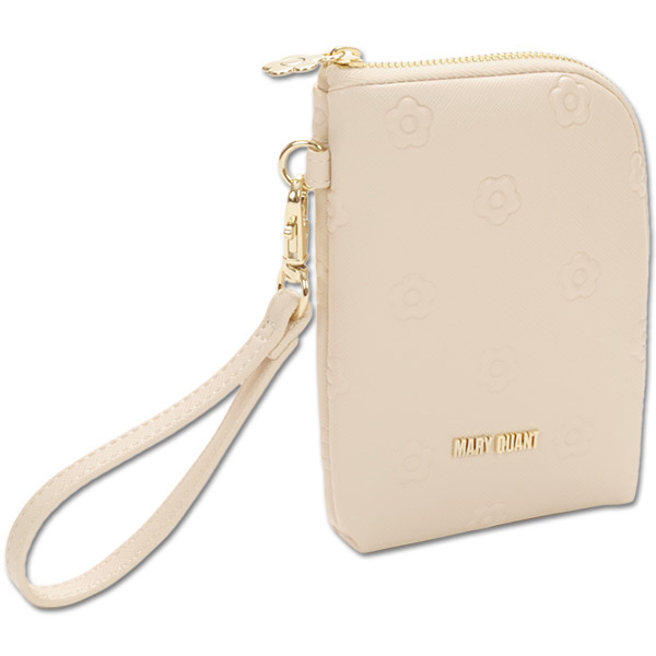 MARY QUANT / Simple Embossed Daisy Multi Pouch