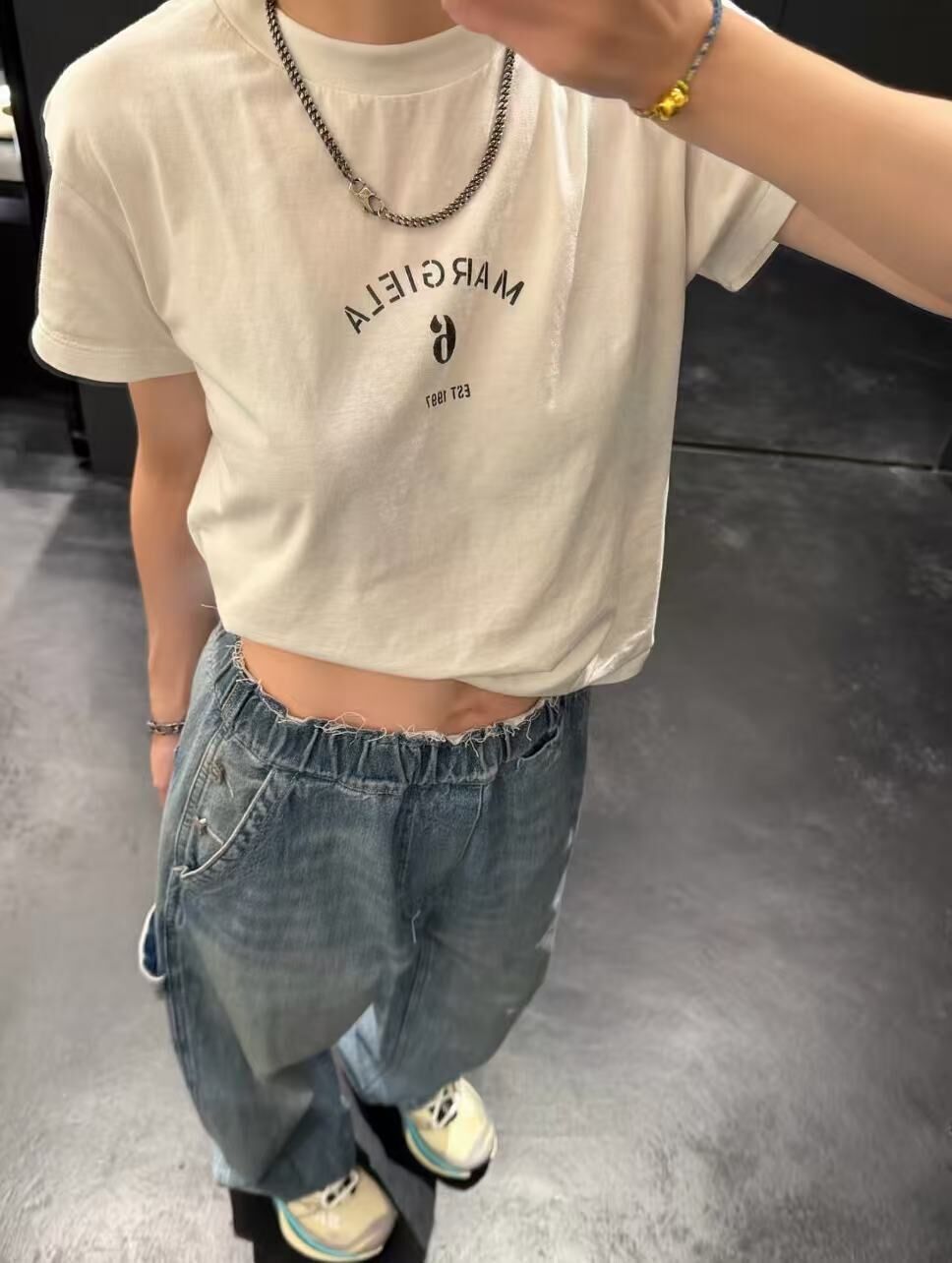 MM6 白色 黑字 Tee 女款