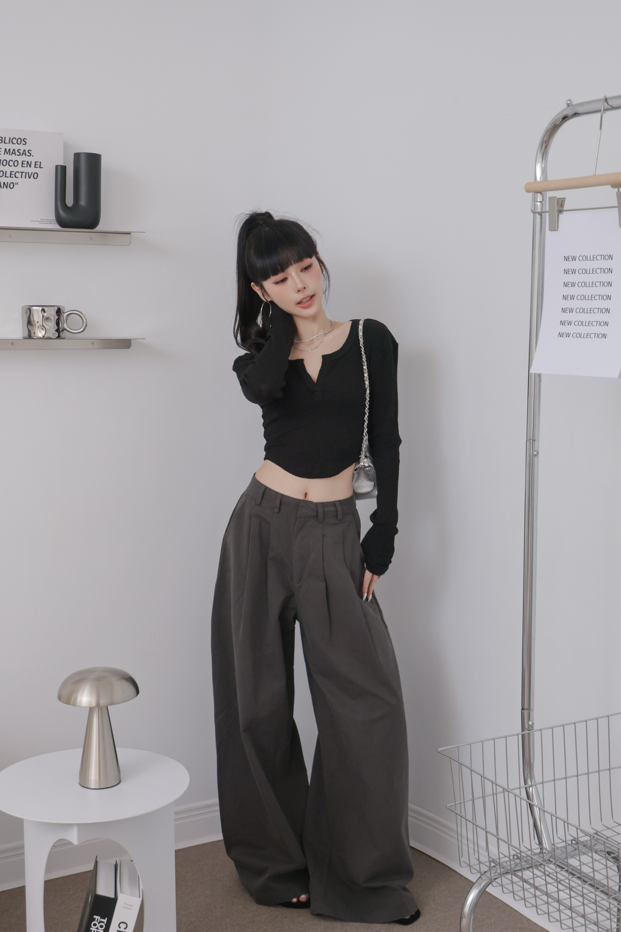 質感老錢風打褶闊腿寬褲 R08 #WINNIE清單