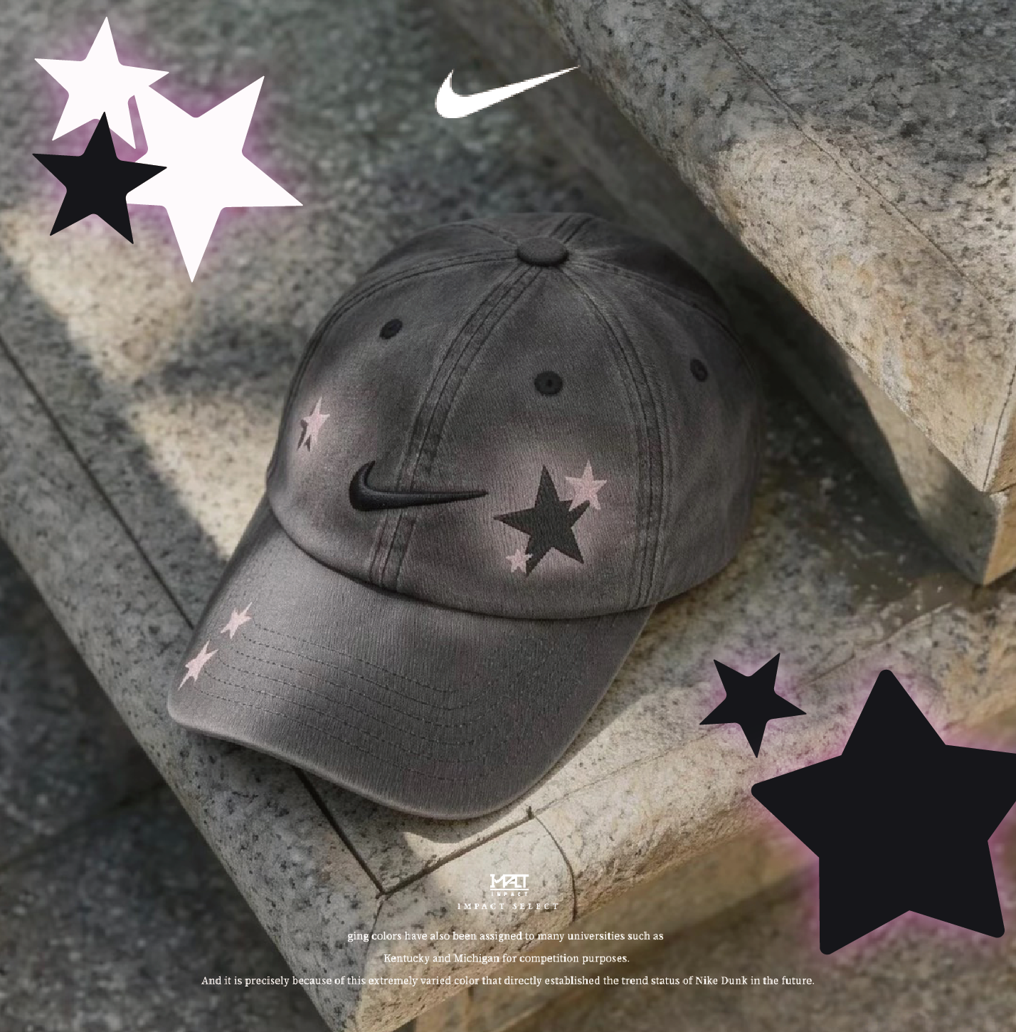【訂製款】Nike 星星牛仔 Y2K 復古水洗鴨舌帽