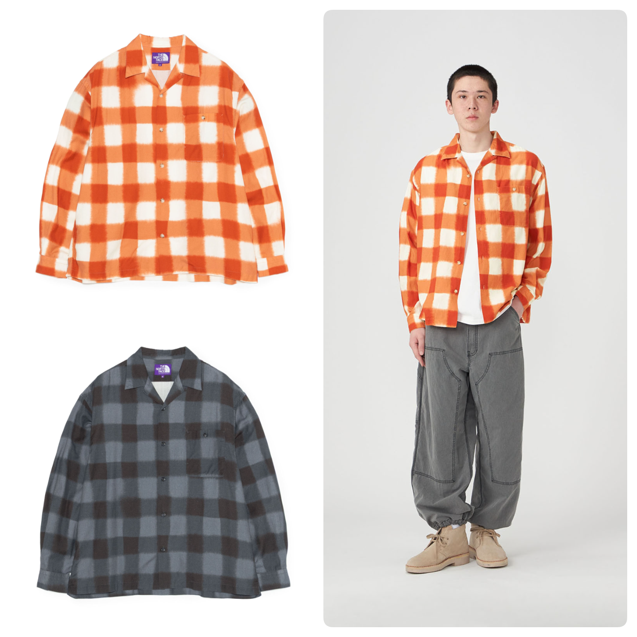 預購┃TNF 紫標 Field Open Collar Shirt 格紋 襯衫