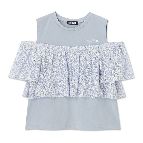 MARY QUANT / Lace-docking pullover