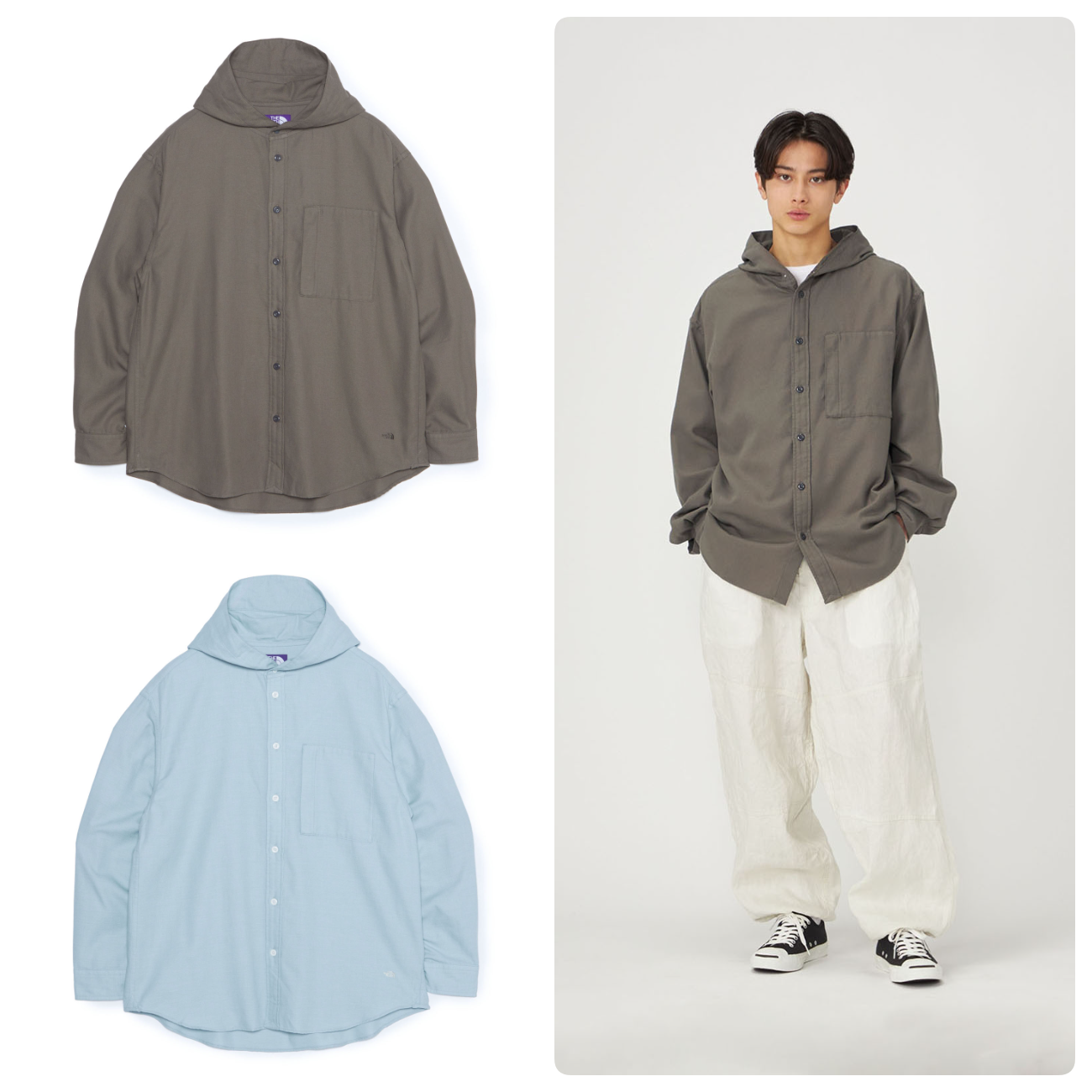 預購┃TNF 紫標 Royal Oxford Mountain Hooded Shirt 連帽 襯衫 有機棉