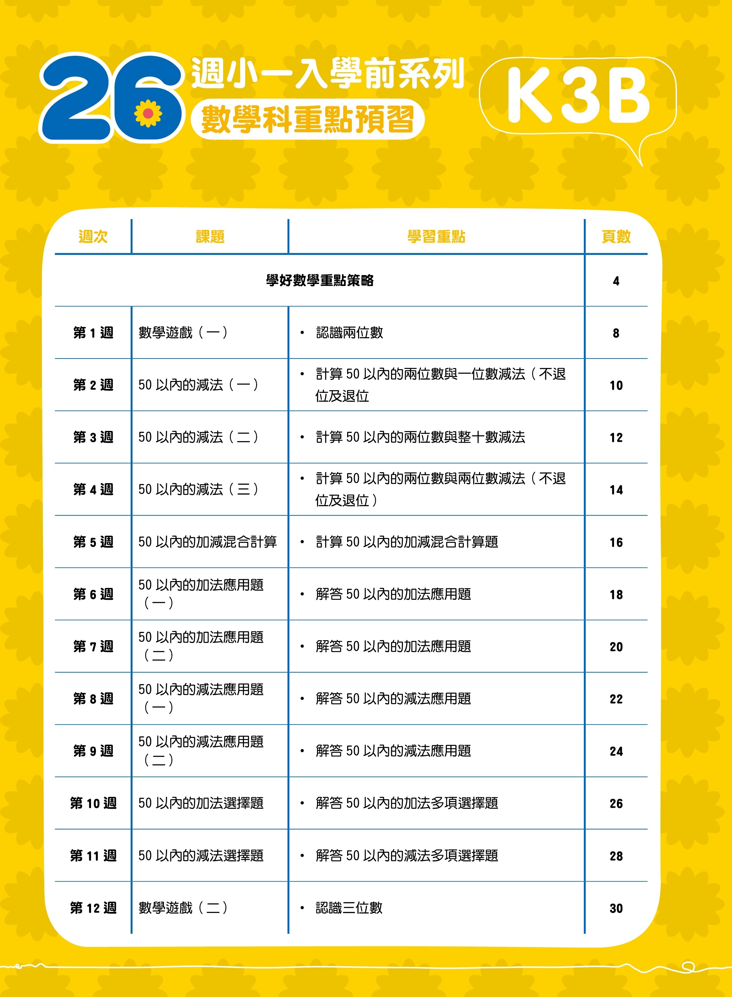【多買多折】26週小一入學前系列數學科重點預習 K3B