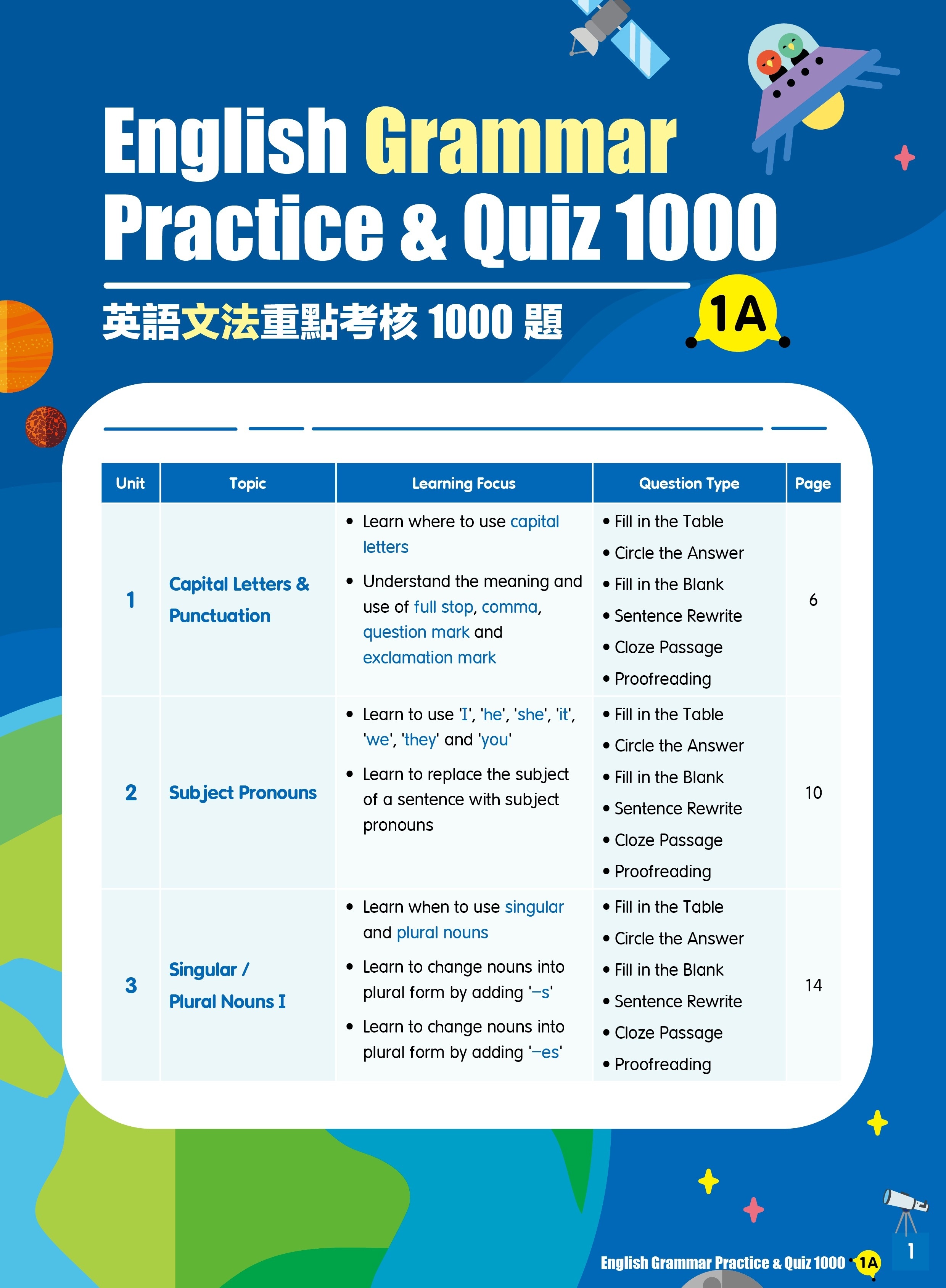 【多買多折】English Grammar Practice & Quiz 1000 1A