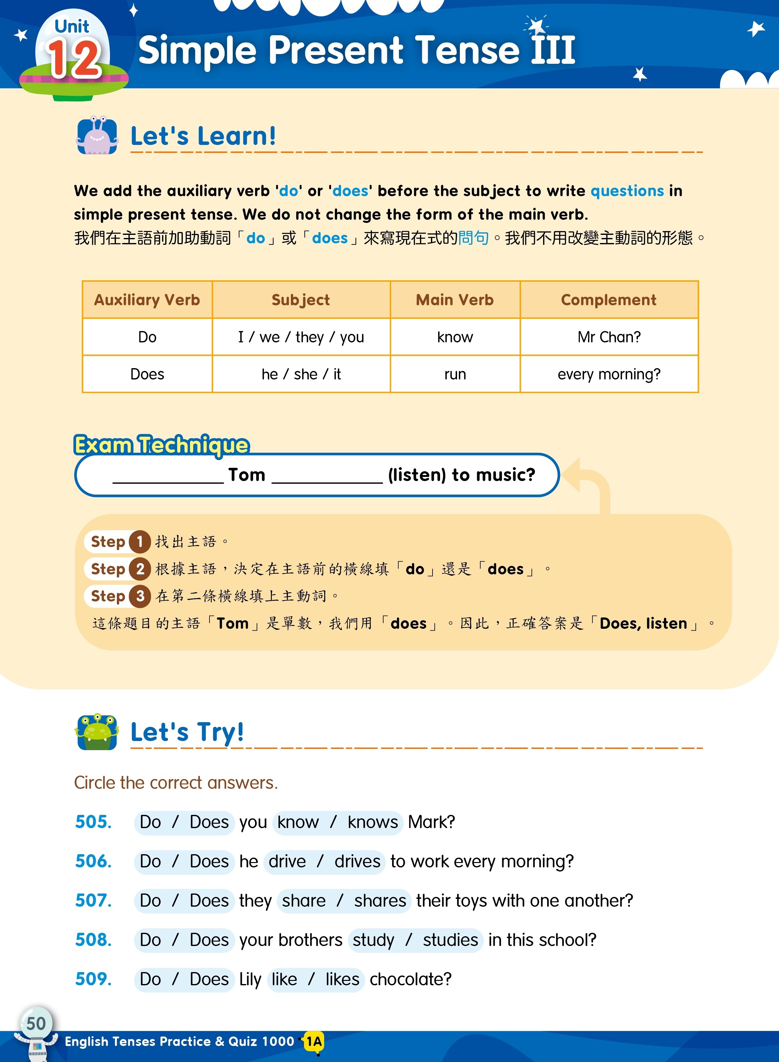 【多買多折】English Tenses Practice & Quiz 1000 1A