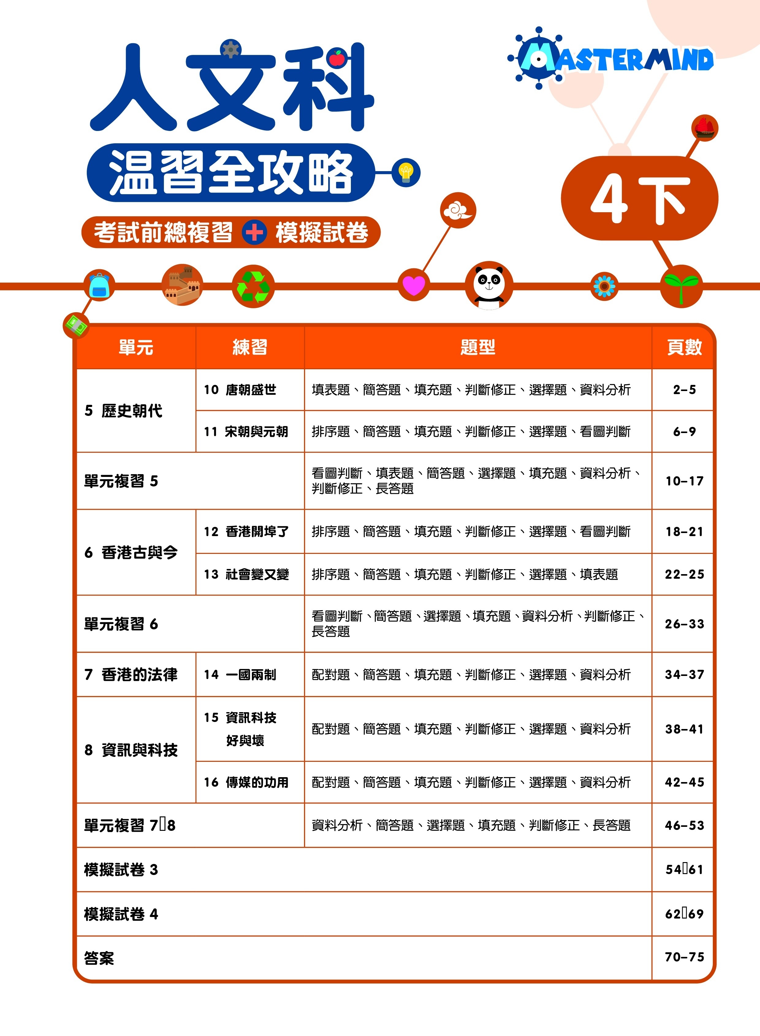 【多買多折】《人文科溫習全攻略 考試前總複習+模擬試卷》4下