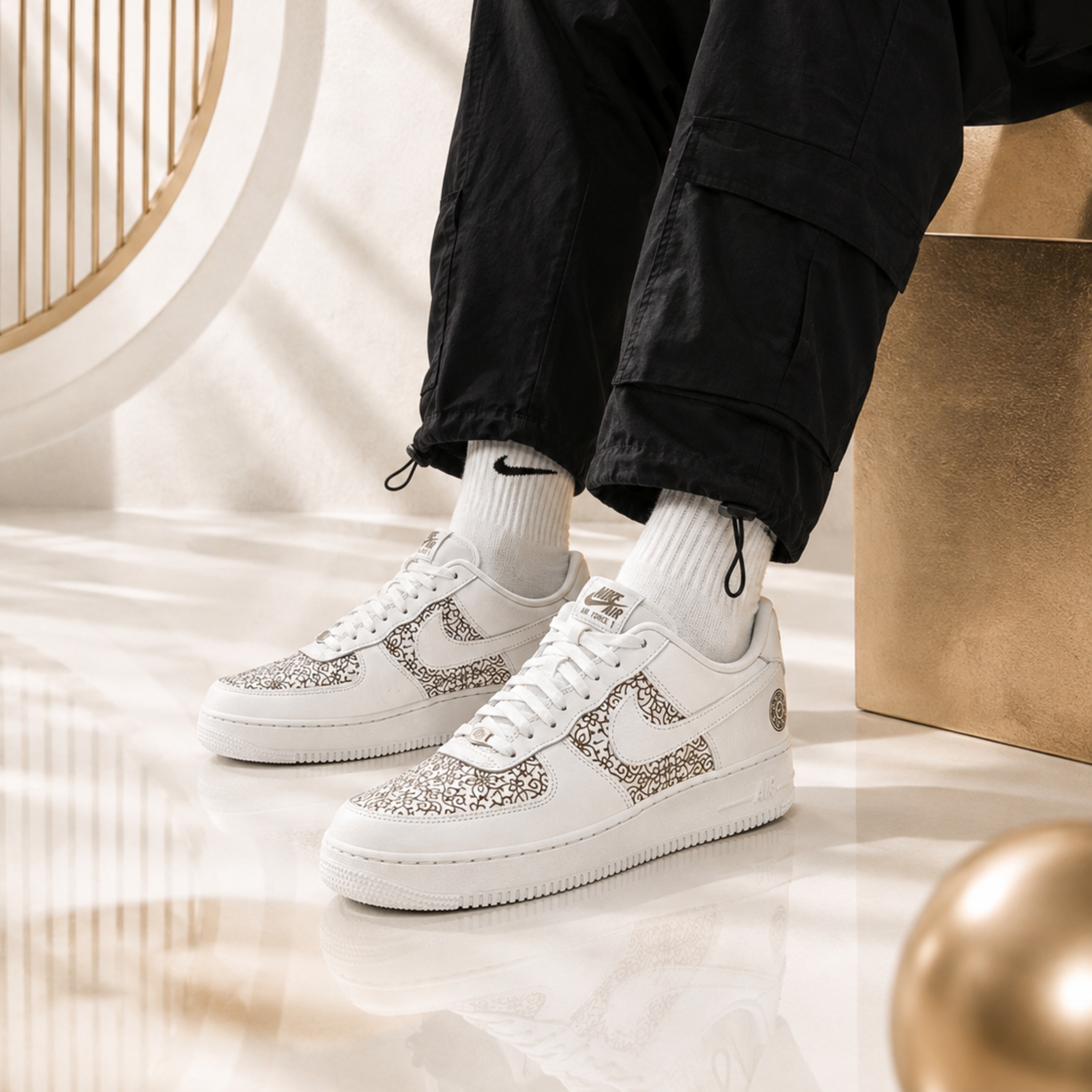 NICEDAY 代購 Nike Air Force 1 Low 金絲雀 金 精品 白 白金 IV5754-100