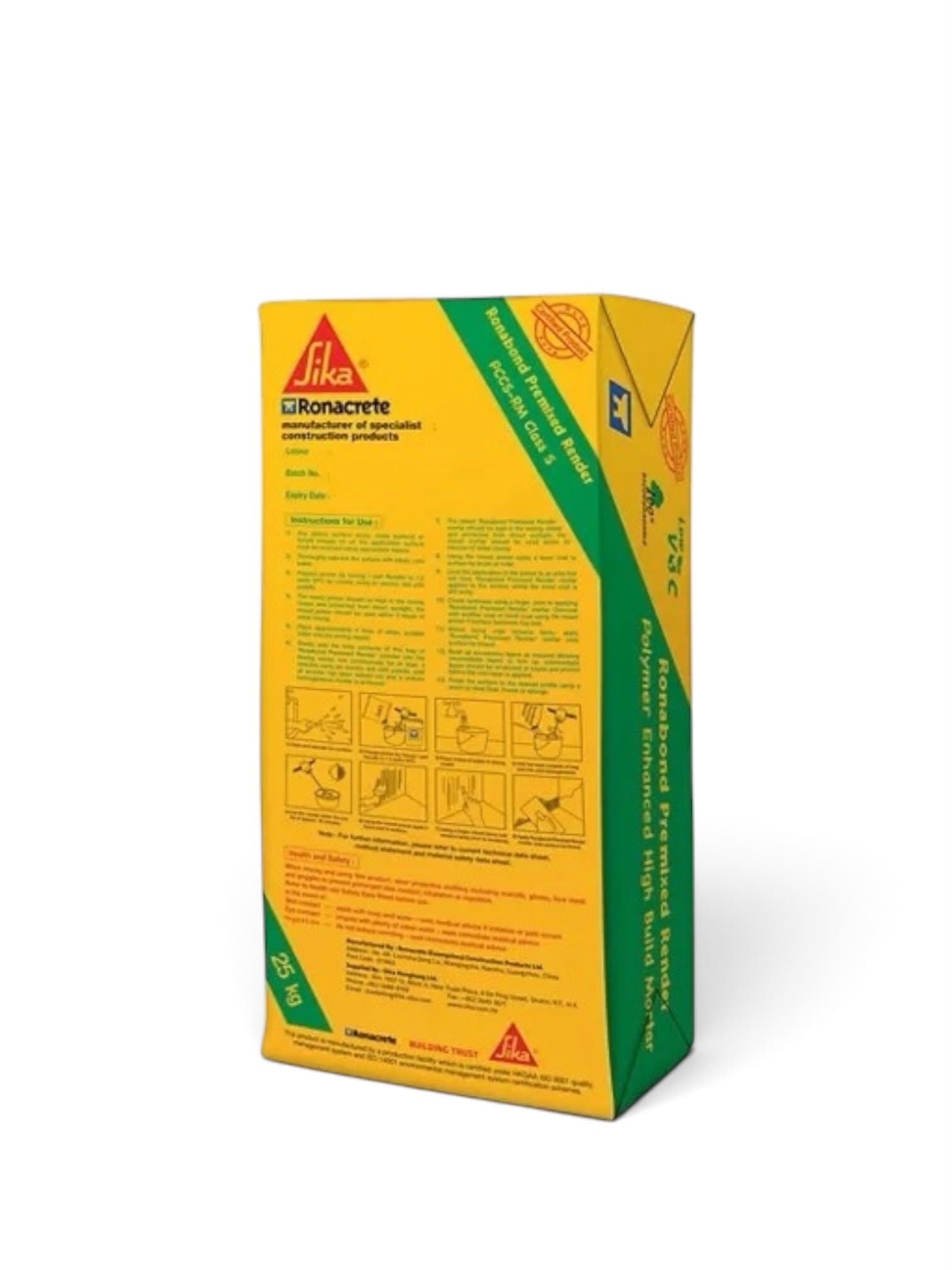 "RONACRETE" RONABOND PREMIXED RENDER永聯結門外牆用修補英泥(灰色)(25KG/包)(544634)