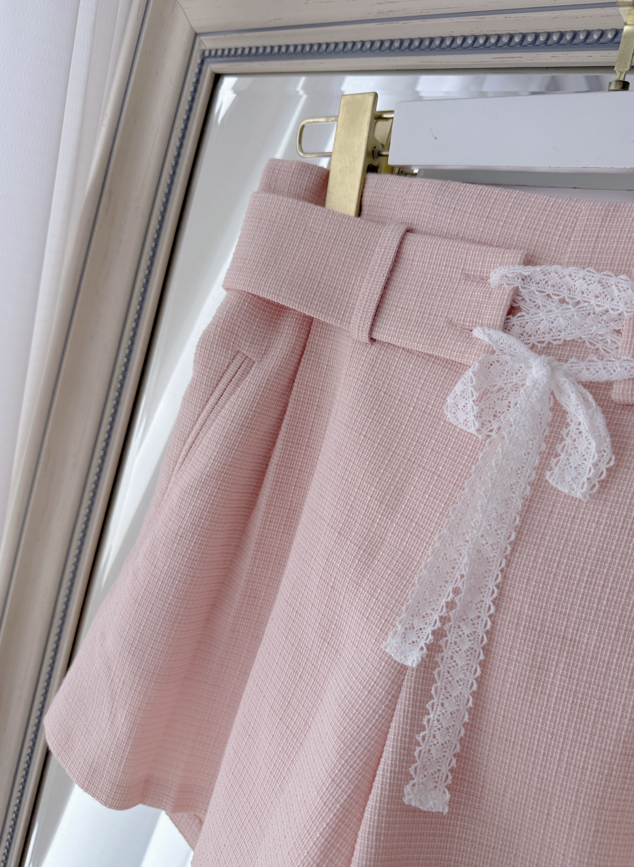 *BJ2 ONLY* THE PEACHY PINK SUMMER TWEED LACE BELT SHORTS LIVE 0804 260802