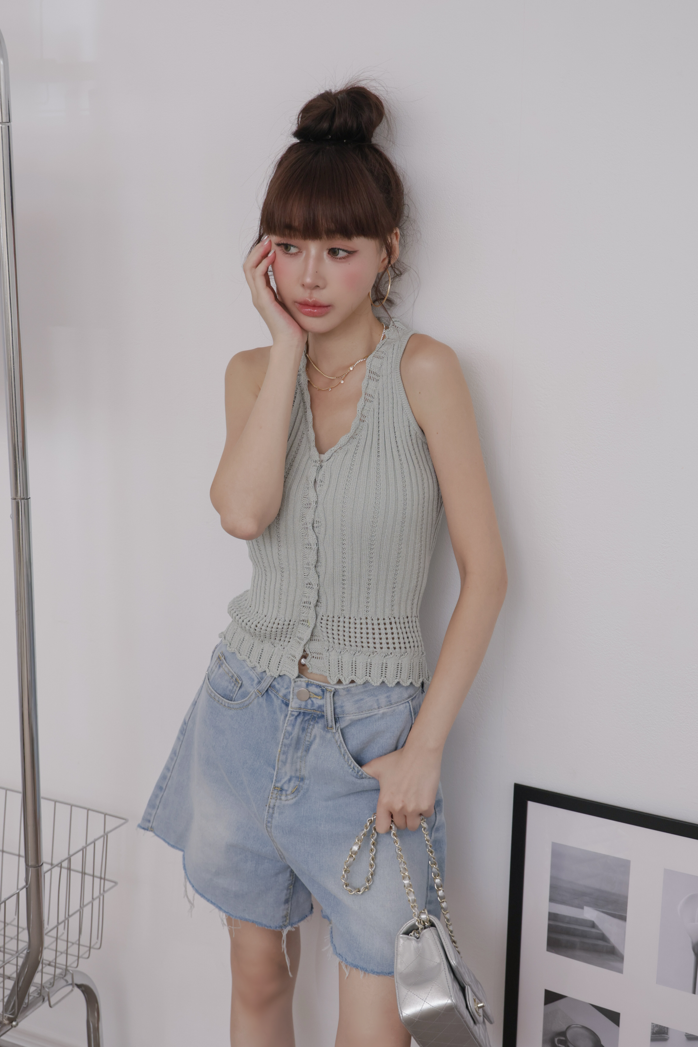 不修邊闊腿牛仔短褲 R30 #淺藍 #WINNIE清單