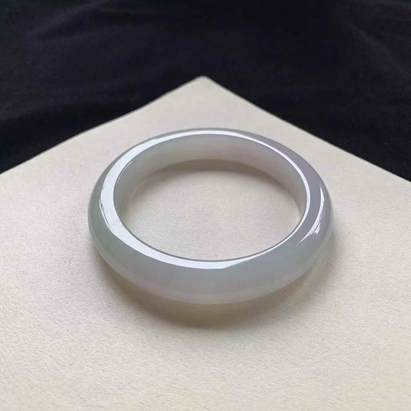 7222347 60.6mm冰白正圈翡翠手鐲 (60-62)