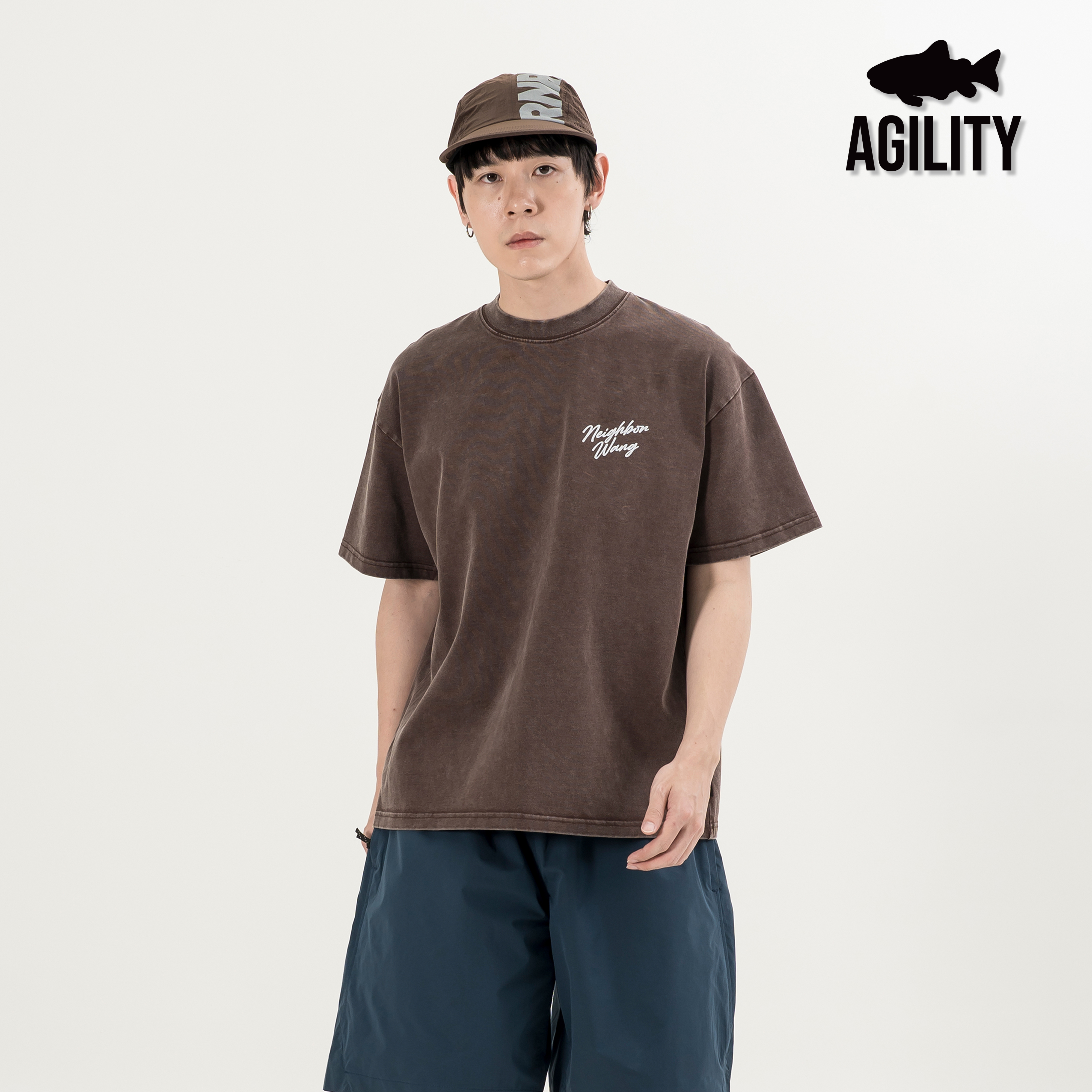AGILITY Washed Boxy Tee / Neighbor Wang 水洗 草寫短袖Tee  [SR0-WONG]