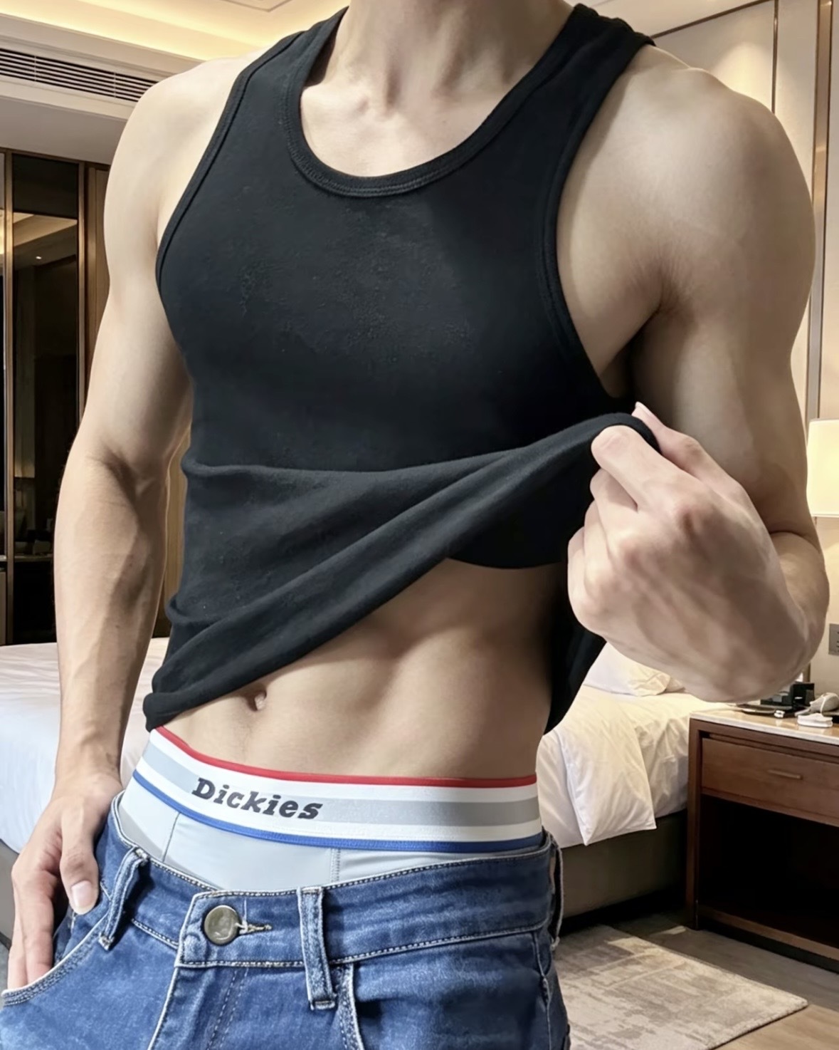 <夏天必備涼感> Dickies 經典 Logo 彈力 平口 四角褲 男款 三件組 三款