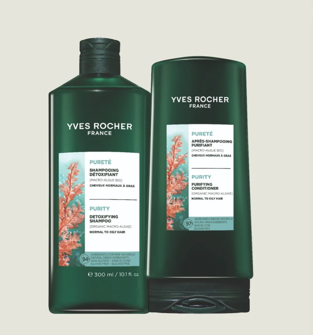 0806YR08-YVRO-YR-海藻淨化控油洗髮露300ml+護髮素200ml套裝[各1支][送: 馬鞭草洋甘菊沐浴露(旅行裝) +潤膚露 (旅行裝) 50ml]（A8）